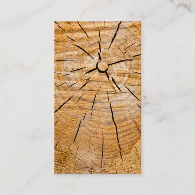 Knotty Wood Slice of Life Business Card (Front)