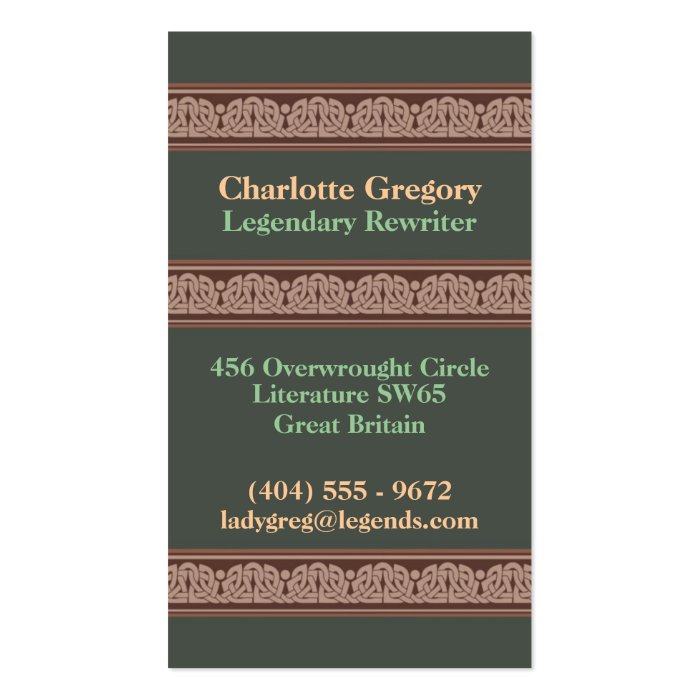Knotwork Border Business Cards, Style A