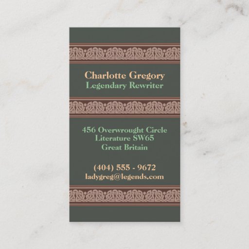 Customizable Knotwork Border Business Cards, Style A