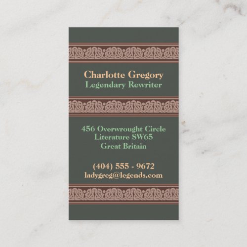 Knotwork Border Business Cards, Style A