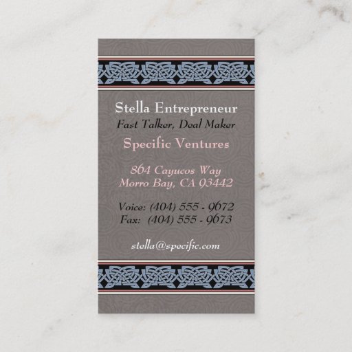 Customizable Knotwork Border Business Cards, Style B