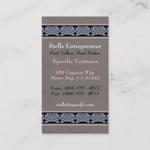 Knotwork Border Business Cards, Style B