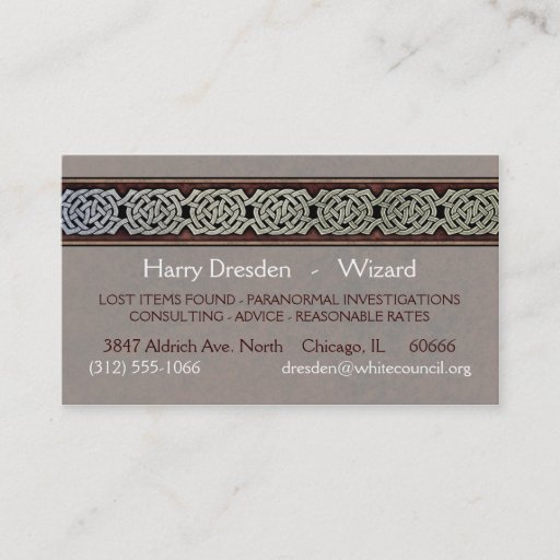 Customizable Knotwork Border Business Cards, Style C