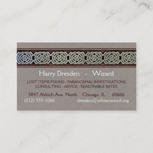 Knotwork Border Business Cards, Style C