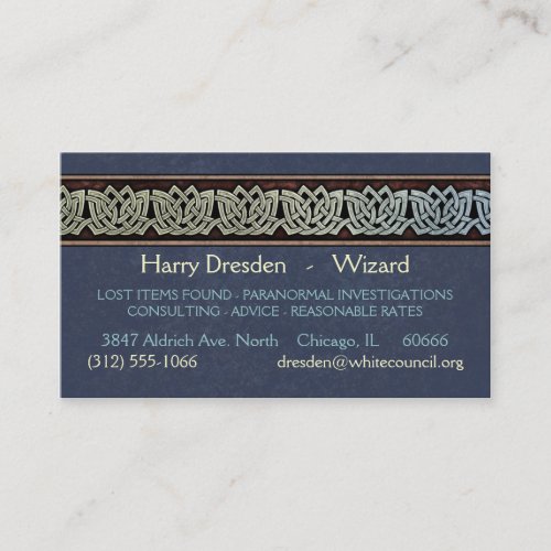 Knotwork Border Business Cards, Style D