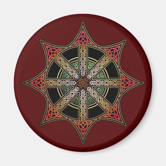 Knotwork Chaos Star Magnet (Front)