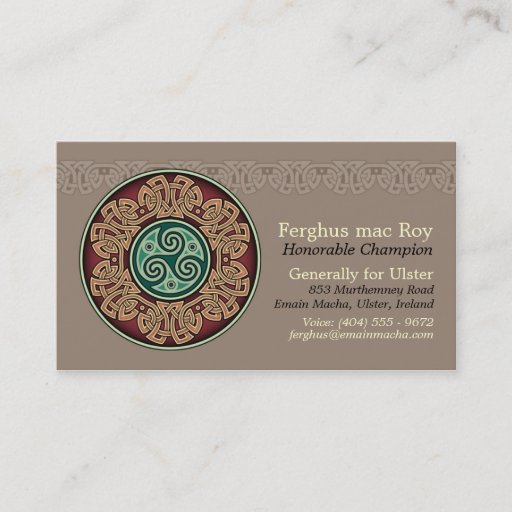 Customizable Knotwork Circle Business Cards