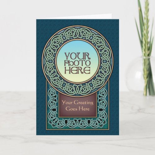 Knotwork Circle Photo Frame Greeting Card
