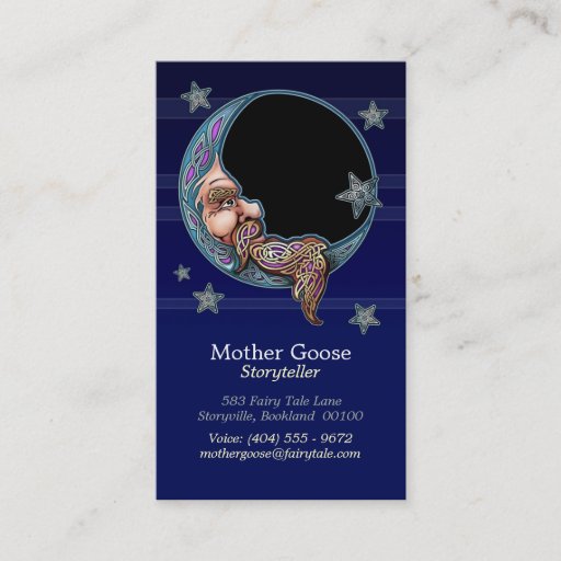 Customizable Knotwork Moon Man Business Cards
