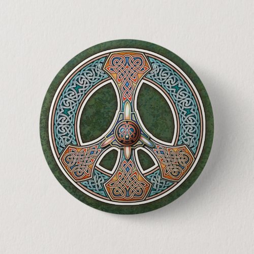 Knotwork Peace Sign Button