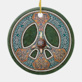 Knotwork Peace Sign Pendant/Ornament Ceramic Ornament (Back)