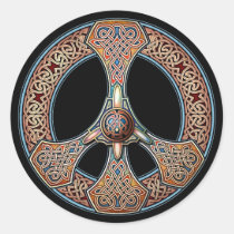 Knotwork Peace Sign Stickers