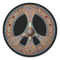 Knotwork Peace Sign Stickers