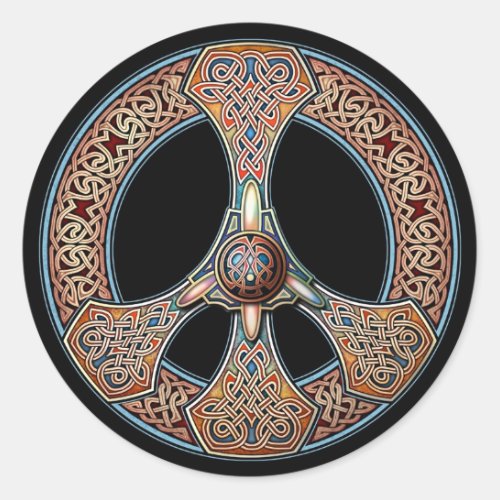 Knotwork Peace Sign Stickers