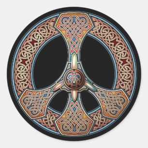 Knotwork Peace Sign Stickers
