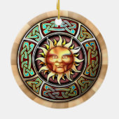 Knotwork Sun Pendant/Ornament Ceramic Ornament (Back)