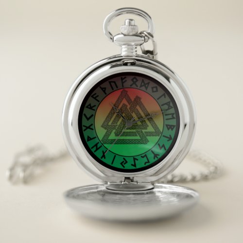 Knotwork Valknut design  Pocket Watch