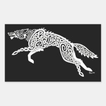 Knotwork Wolf, White on Black