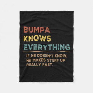 Know Everything Fathers Day For Funny Grandpa Bump Fleece Blanket