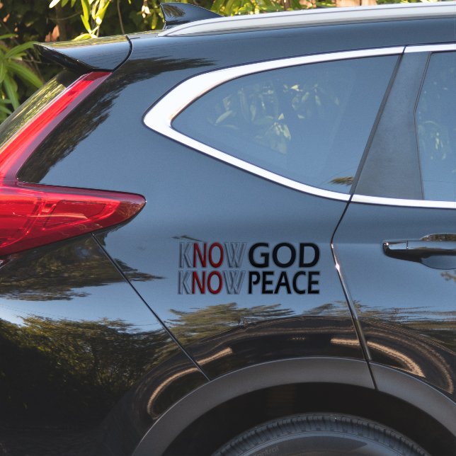 Know God Know Peace Sticker (Car Side)