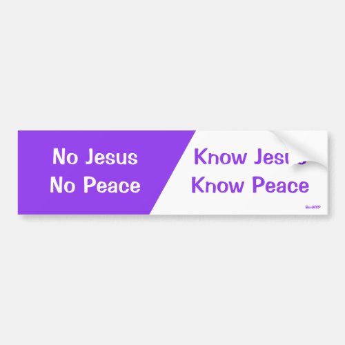 Know Jesus Know Peace Bumper Sticker