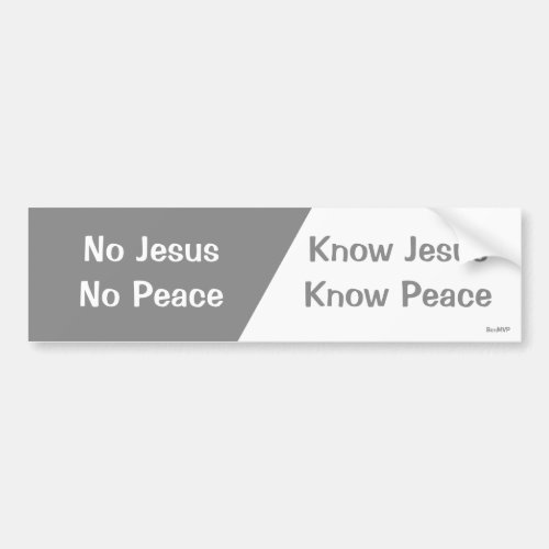 Know Jesus Know Peace Bumper Sticker