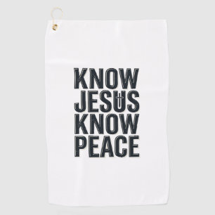 Know Jesus Know Peace Vintage Christian Typography Golf Towel