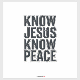 Know Jesus Know Peace Vintage Christian Typography Sticker