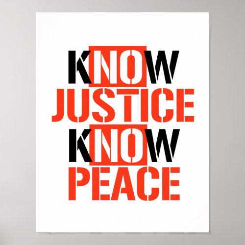 KNOW JUSTICE KNOW PEACE POSTER
