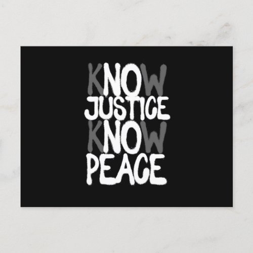 Know Justice Peace Social Human Rights Equality Gi Postcard