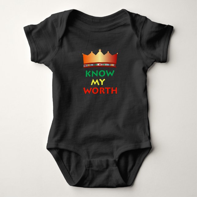 Know My Worth baby jumpsuit Baby Bodysuit (Front)