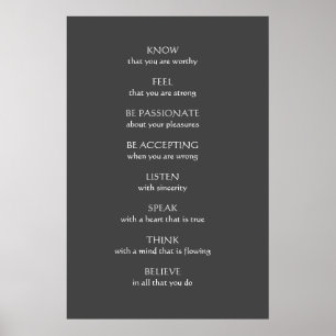 'Know that you are worthy' Poster