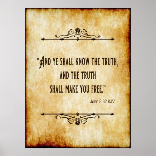 Know the Truth Bible Verse Wall Poster