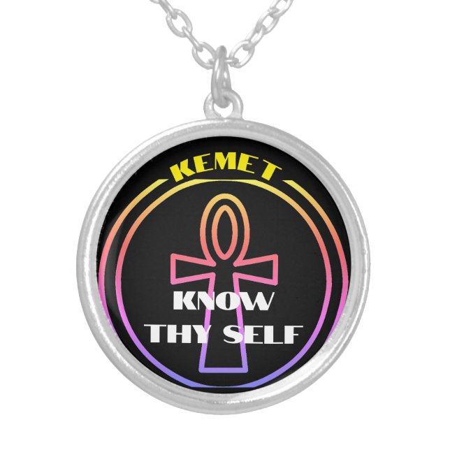 KNOW Thy Self Silver Plated Necklace (Front)