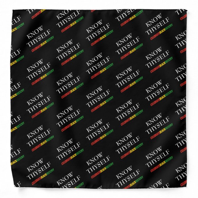KNOW THYSELF Celebrate Black History Month Stylish Bandana (Front)