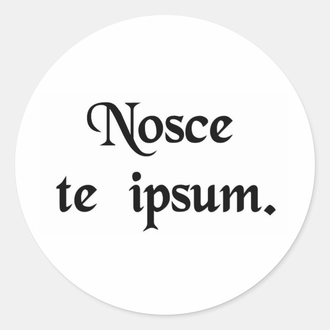 Know thyself. classic round sticker (Front)