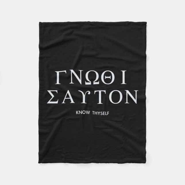 Know Thyself (gnothi Seauton) Long Sleeve  Fleece Blanket (Front)