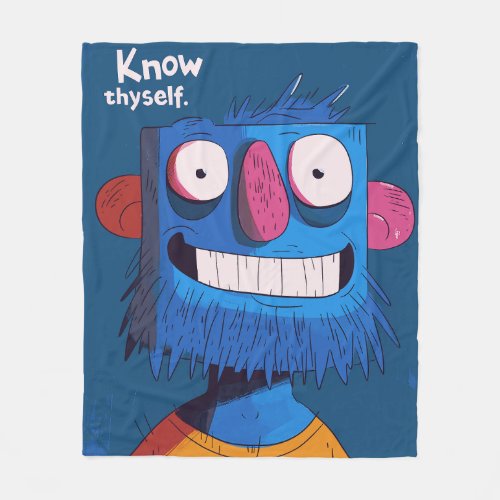  Know Thyself Motto Fleece Blanket