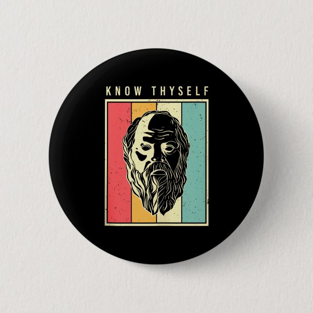 Know Thyself Philosophers Retro Philosophy Tank To Button (Front)
