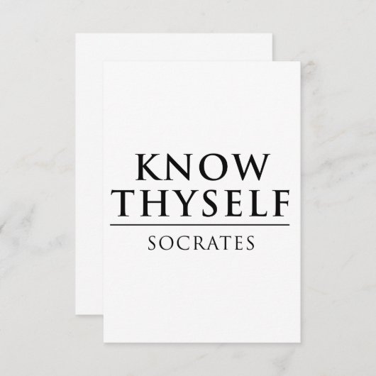 Know Thyself - Socrates (Front/Back)