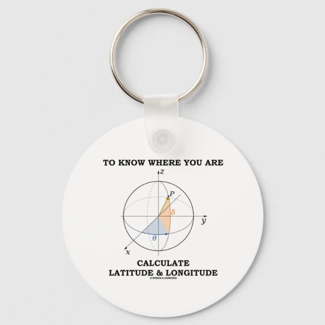 Know Where You Are Calculate Latitude & Longitude Keychain (Front)