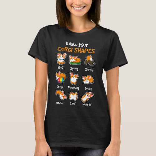 Know Your Corgi Shapes Cute Puppy Dog  Kids T-Shirt