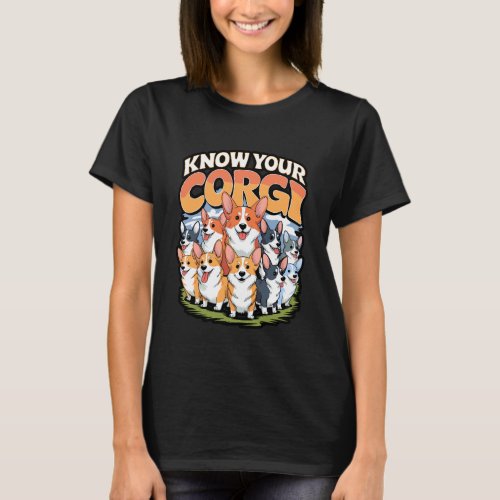 Know Your Corgi Shapes Funny Dog Design T-Shirt