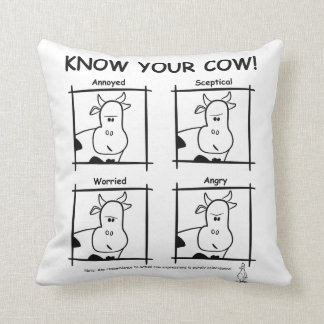 Know Your Cow! - Serious Mix Throw Pillow