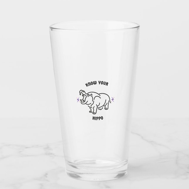know your hippo glass (Front)