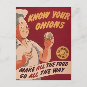 Know Your Onions - Vintage Cartoon Postcard