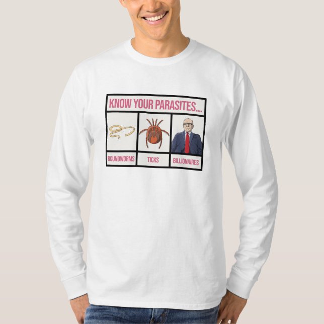Know Your Parasites - Anti Billionaire T-Shirt (Front)