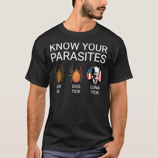 Know Your Parasites Anti Joe Biden T-Shirt (Front)