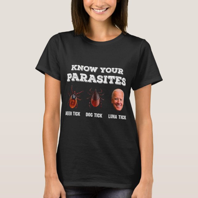 Know Your Parasites Anti Joe Biden T-Shirt (Front)