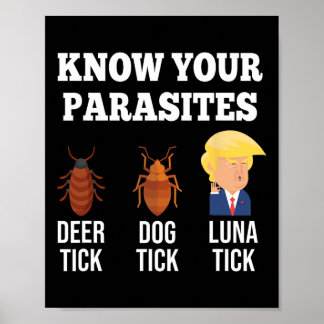 Know Your Parasites Anti-trump Funny Tick Resist Poster